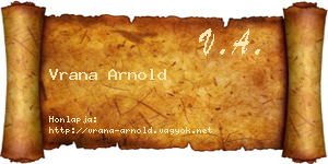 Vrana Arnold névjegykártya