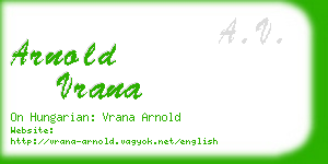 arnold vrana business card